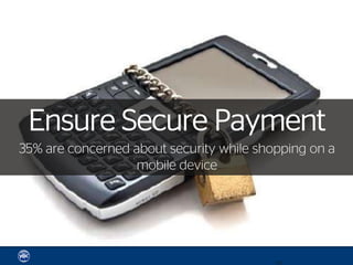 Ensure Secure Payment
35% are concerned about security while shopping on a
                   mobile device
 