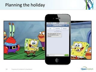 Planning the holiday




59   Proprietary & Confidential to OpenMarket
 