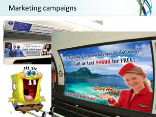 Marketing campaigns




73   Proprietary & Confidential to OpenMarket
 