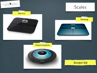 Scales
ﬁtbit aria
Whithings

Medisana TargetScale

Quantiﬁed Self

 