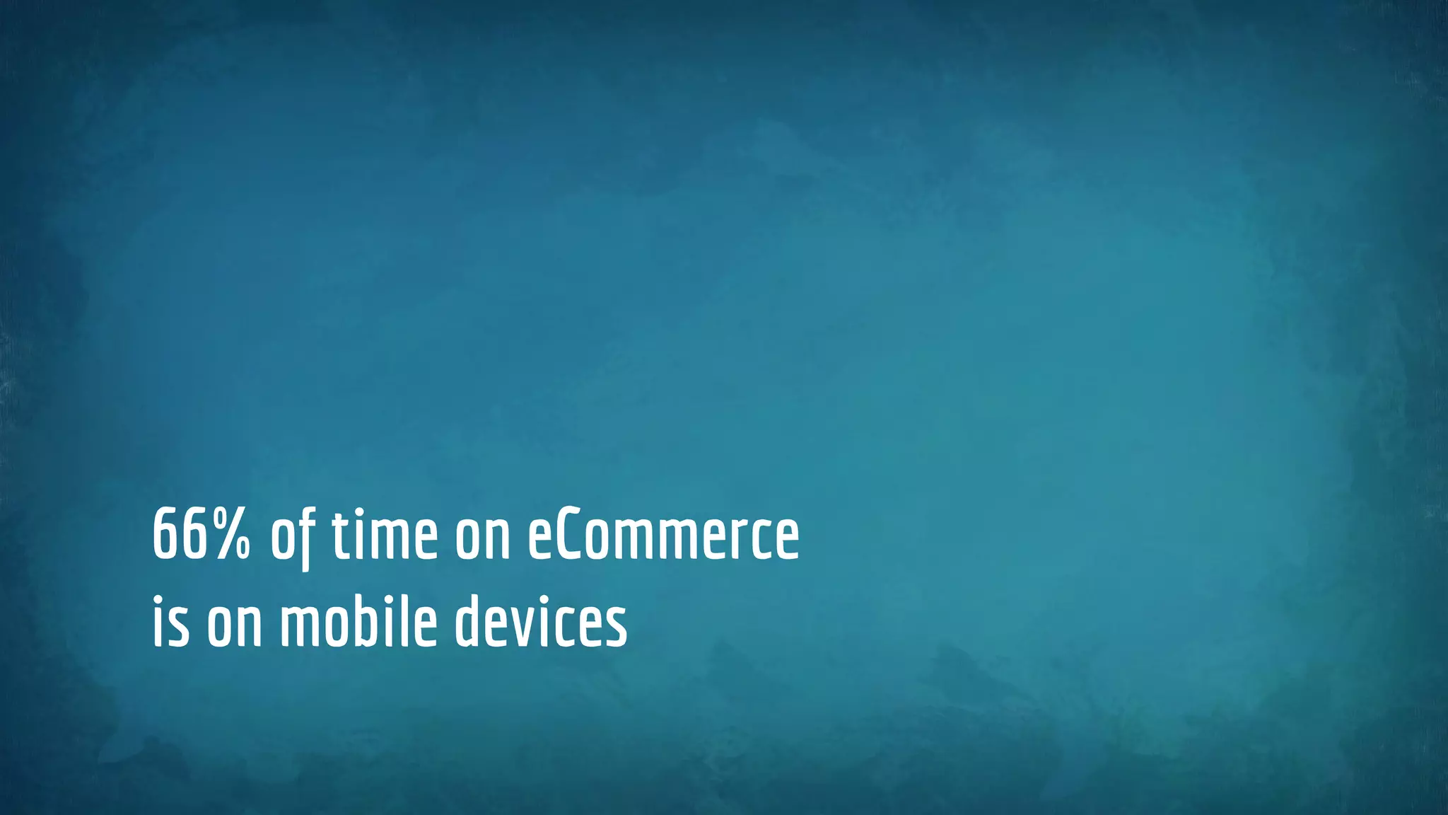 66% of time on eCommerce
is on mobile devices
 