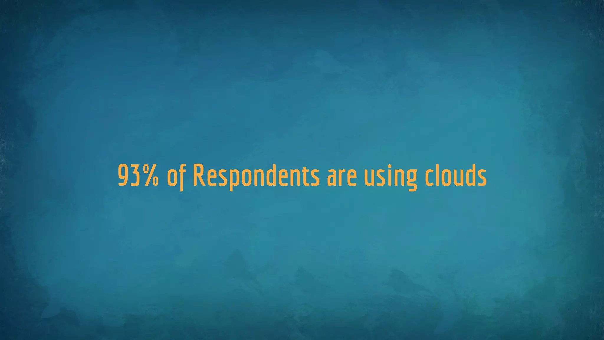 93% of Respondents are using clouds
 