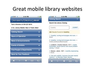 Great mobile library websites 