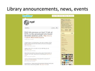 Library announcements, news, events 