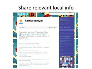 Share relevant local info 