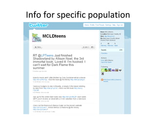 Info for specific population 