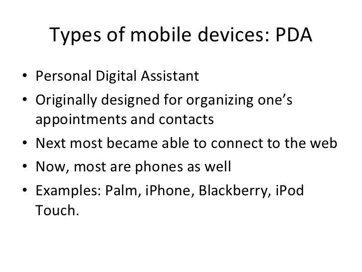 Types of mobile devices Smartphone