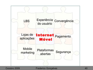 Internet  Móvel Plataformas abertas Mobile marketing Lojas de aplicações Segurança Pagamento Experiência do usuário Conver...