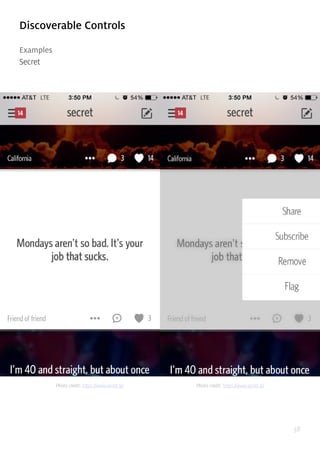 38
Discoverable Controls
Examples
Secret
Photo credit: https://www.secret.ly/ Photo credit: https://www.secret.ly/
 