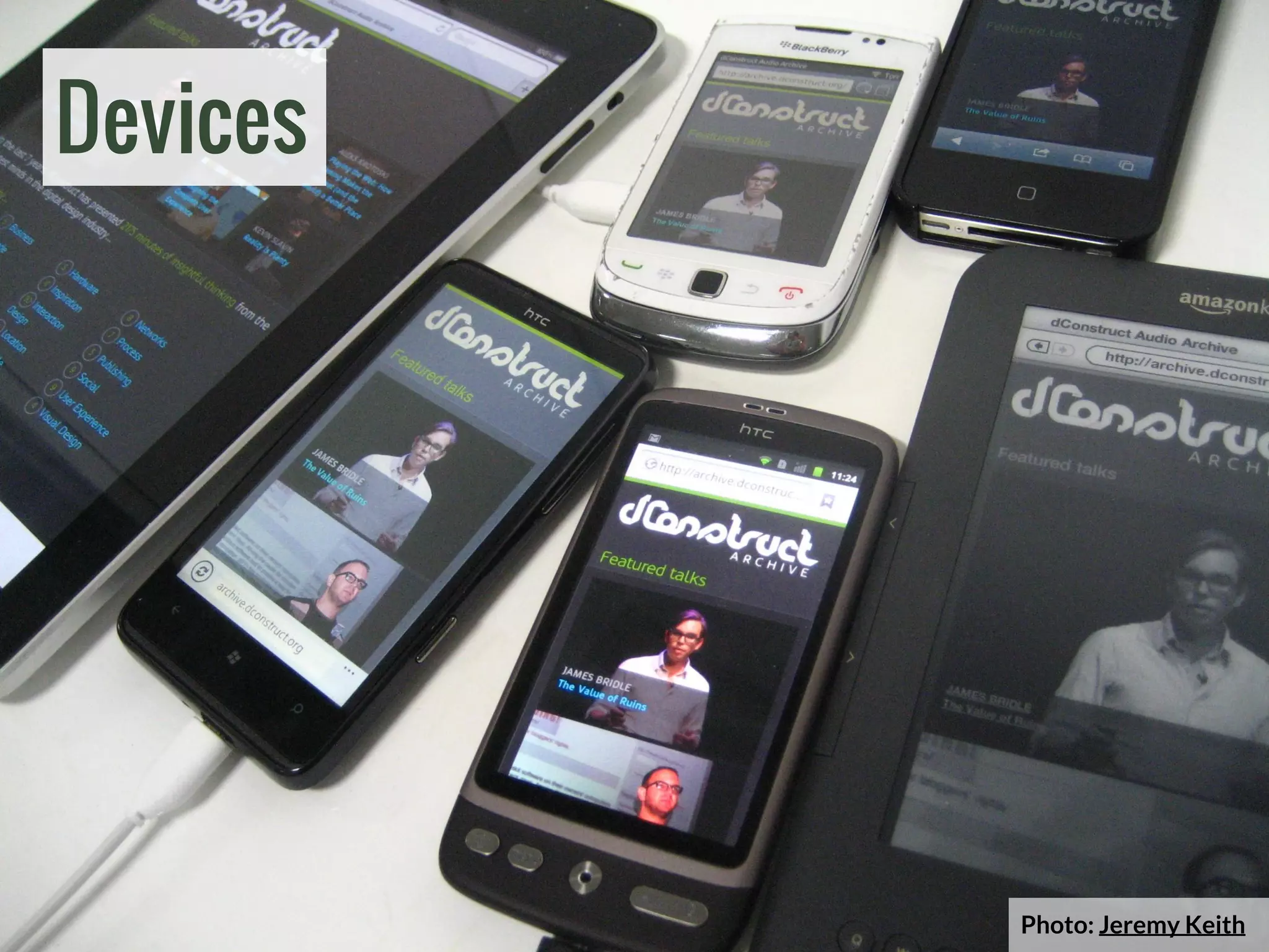 Photo: Jeremy Keith
Devices
 