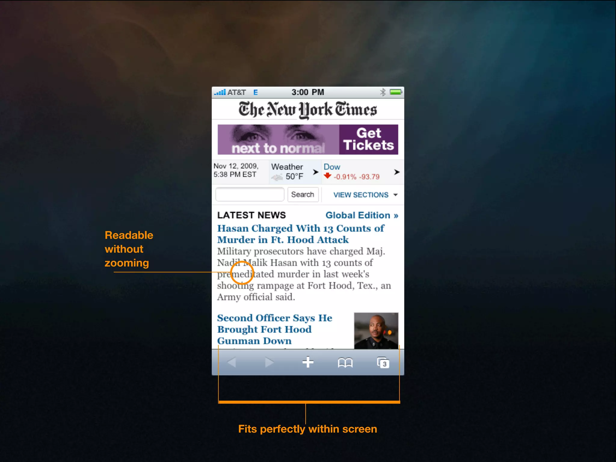 Readable
without
zooming




           Fits perfectly within screen
 