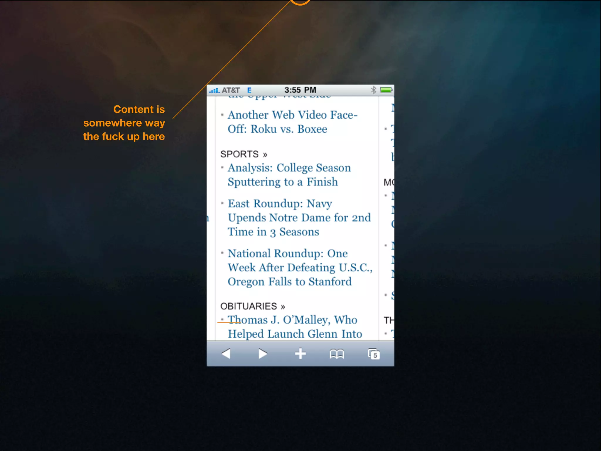Content is
somewhere way
the fuck up here
 