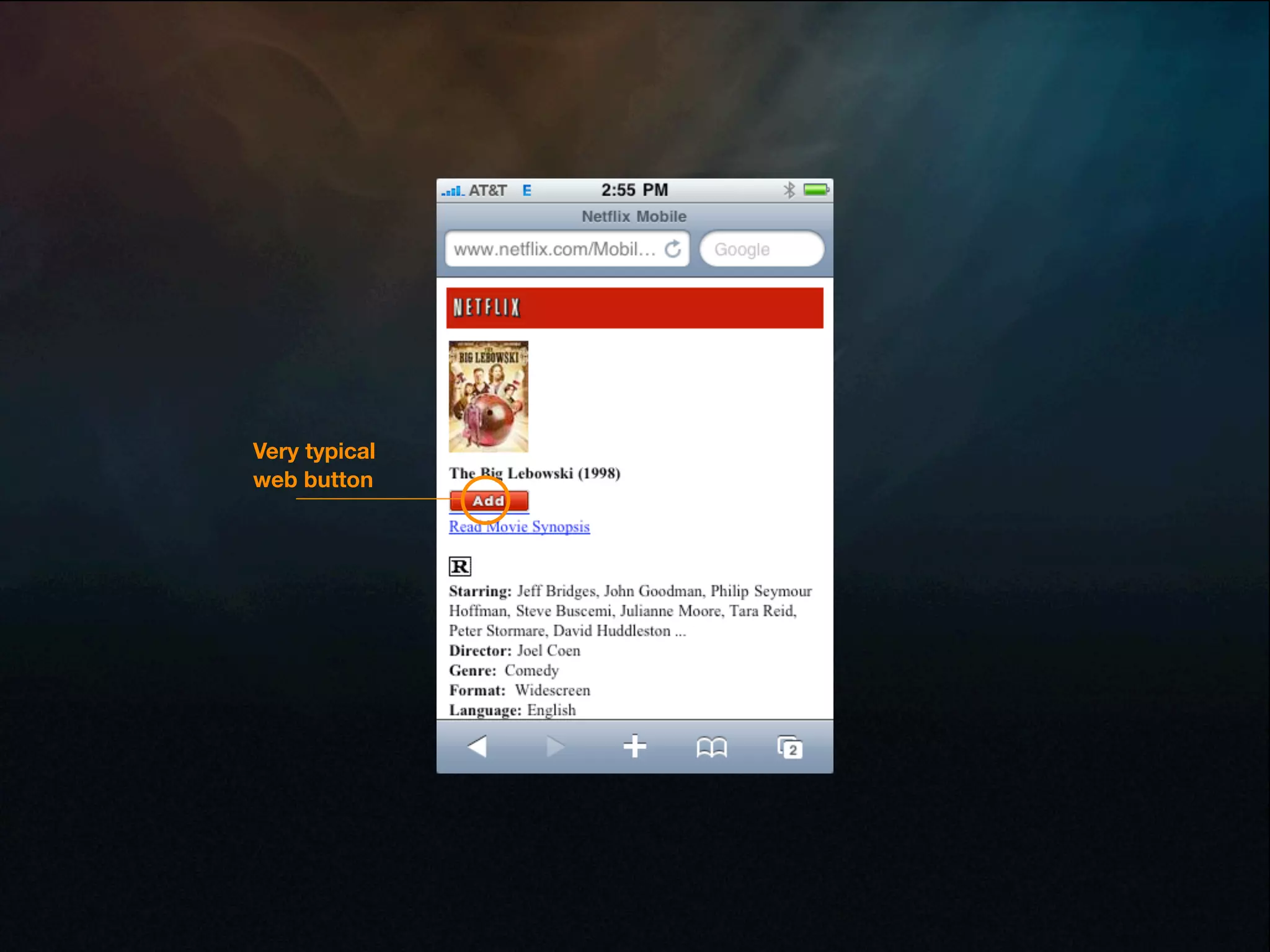Very typical
web button
 