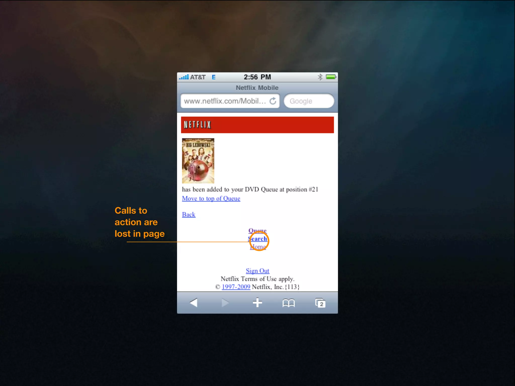Calls to
action are
lost in page
 