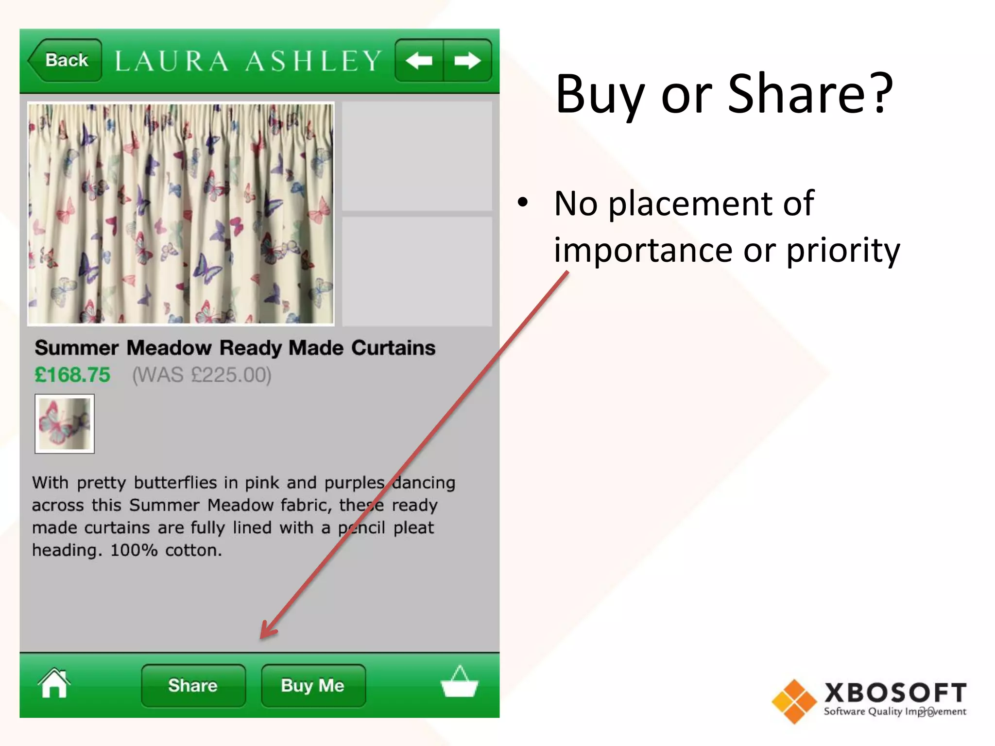 Buy or Share?
• No placement of
  importance or priority




                           30
 