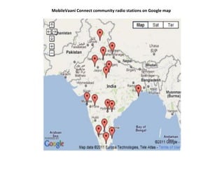 MobileVaani Connect community radio stations on Google map
 