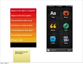 Some good (extreme, but
good) examples.
Friday, 17 May 13
 