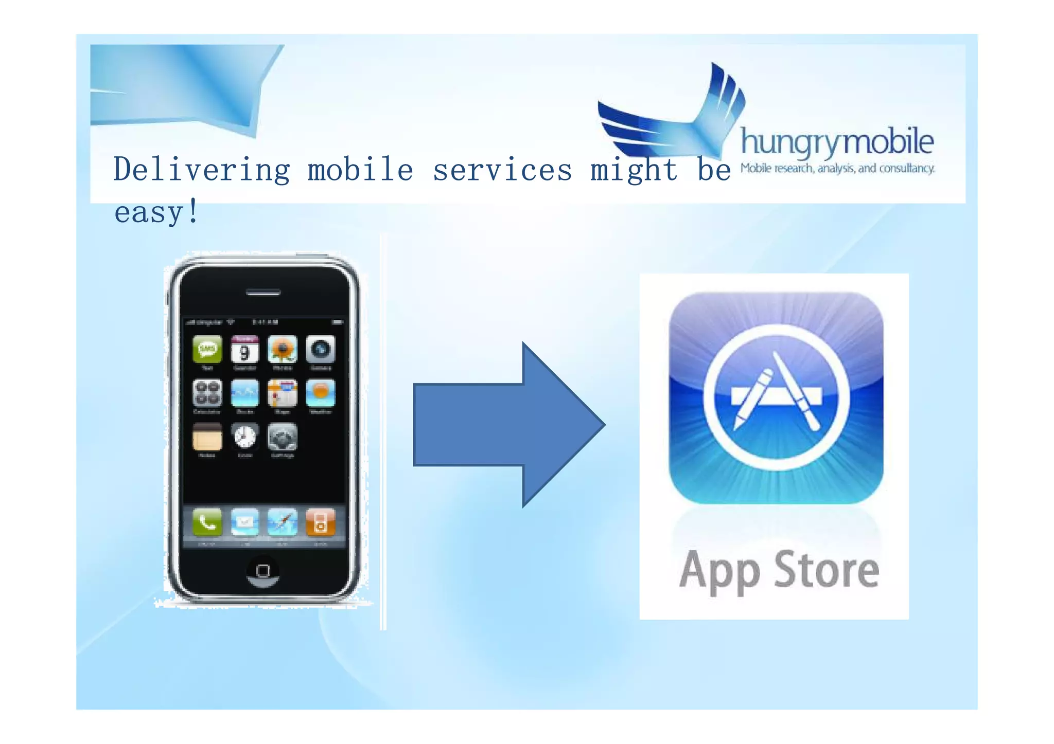 Delivering mobile services might be
easy!
 