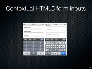 Contextual HTML5 form inputs




                               74

                                74
 