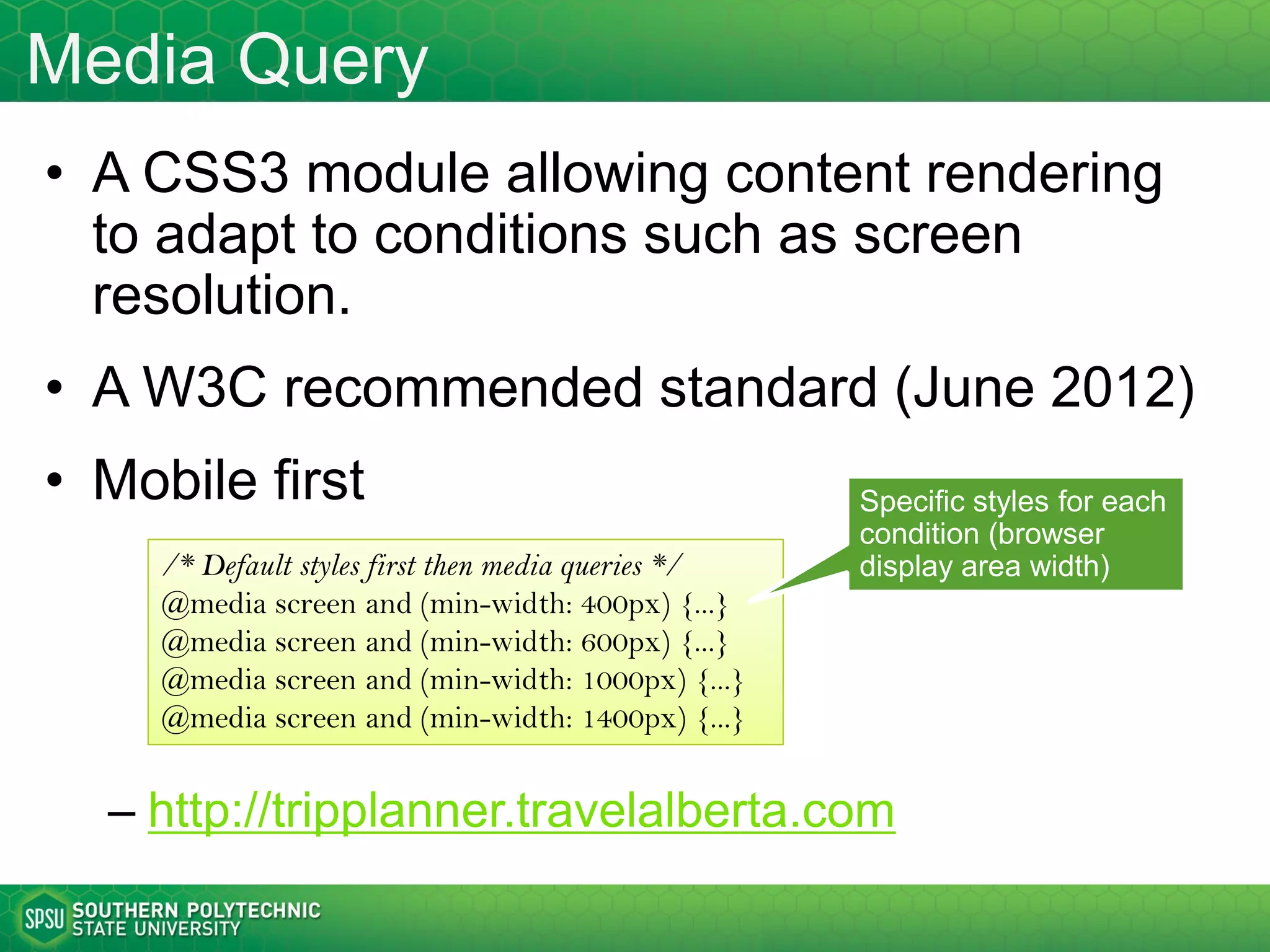 Mobile Website Delivery Strategy
• Separate mobile version site
– Walmart: http://mobile.walmart.com/
– Ikea: http://m.ikea.com/us (jQuery
Mobile)
– Costco: http://m.costco.com/
• One Web
– One Web means making, as far as
is reasonable, the same information
and services available to users
irrespective of the device they are
using.
– http://www.w3.org/TR/mobile-
bp/#OneWeb
Why Separate Mobile & Desktop Web Pages?
http://www.lukew.com/ff/entry.asp?1390
 