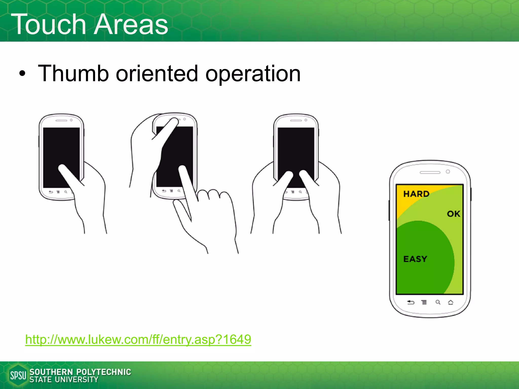 Hybrid Web Apps
• Hybrid apps are apps developed based on the web technologies
(HTML, CSS, JavaScript) and wrapped in a platform specific
native container
– Similar to Java and .Net’s vision of Write-Once-Run-Anywhere
– Device features are exposed through JavaScript API
– The execution of the app relies on the browser engine of the OS it is
installed in
• Gartner Says by 2016, More Than 50 Percent of Mobile Apps
Deployed Will be Hybrid
– http://www.gartner.com/newsroom/id/2324917
• Major framework:
– Apache Cordova
– PhoneGap
– Appcelerator Titanium
– IBM MobileFirst
21
 
