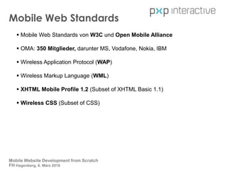 Crossmediale ProduktionMobile Website Development from ScratchFH Hagenberg, 6. März 2010