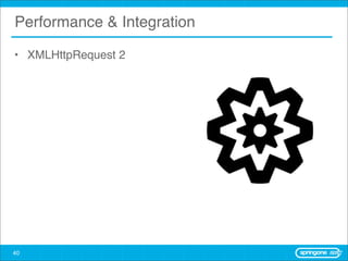 Performance & Integration

• XMLHttpRequest 2




40
 