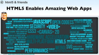 ➃ html5 & friends




 More: https://wiki.mozilla.org/Home/Roadmap
 