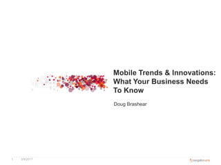 Mobile Trends & Innovations: What Your Business Needs To Know  3/9/2011 1 Doug Brashear 