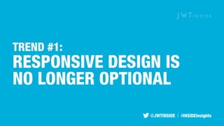 TREND #1: 
RESPONSIVE DESIGN IS 
NO LONGER OPTIONAL 
@JWTINSIDE | #INSIDEinsights 
 