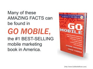 Many of these
AMAZING FACTS can
be found in

GO MOBILE,
the #1 BEST-SELLING
mobile marketing
book in America.


                      [http://www.GoMobileBook.com]
 