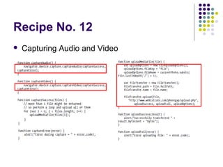 Recipe No. 12


Capturing Audio and Video

 