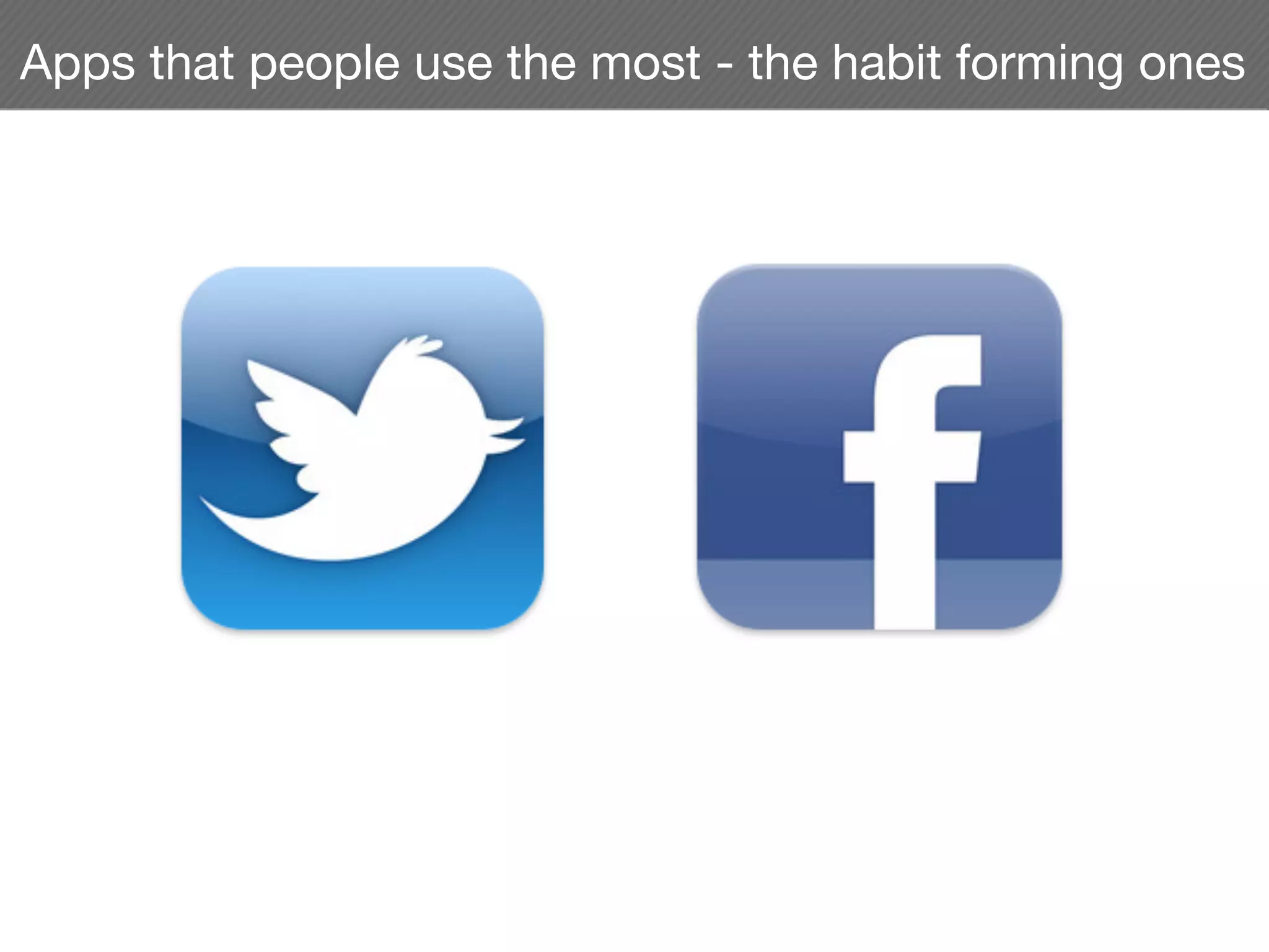 Apps that people use the most - the habit forming ones
 