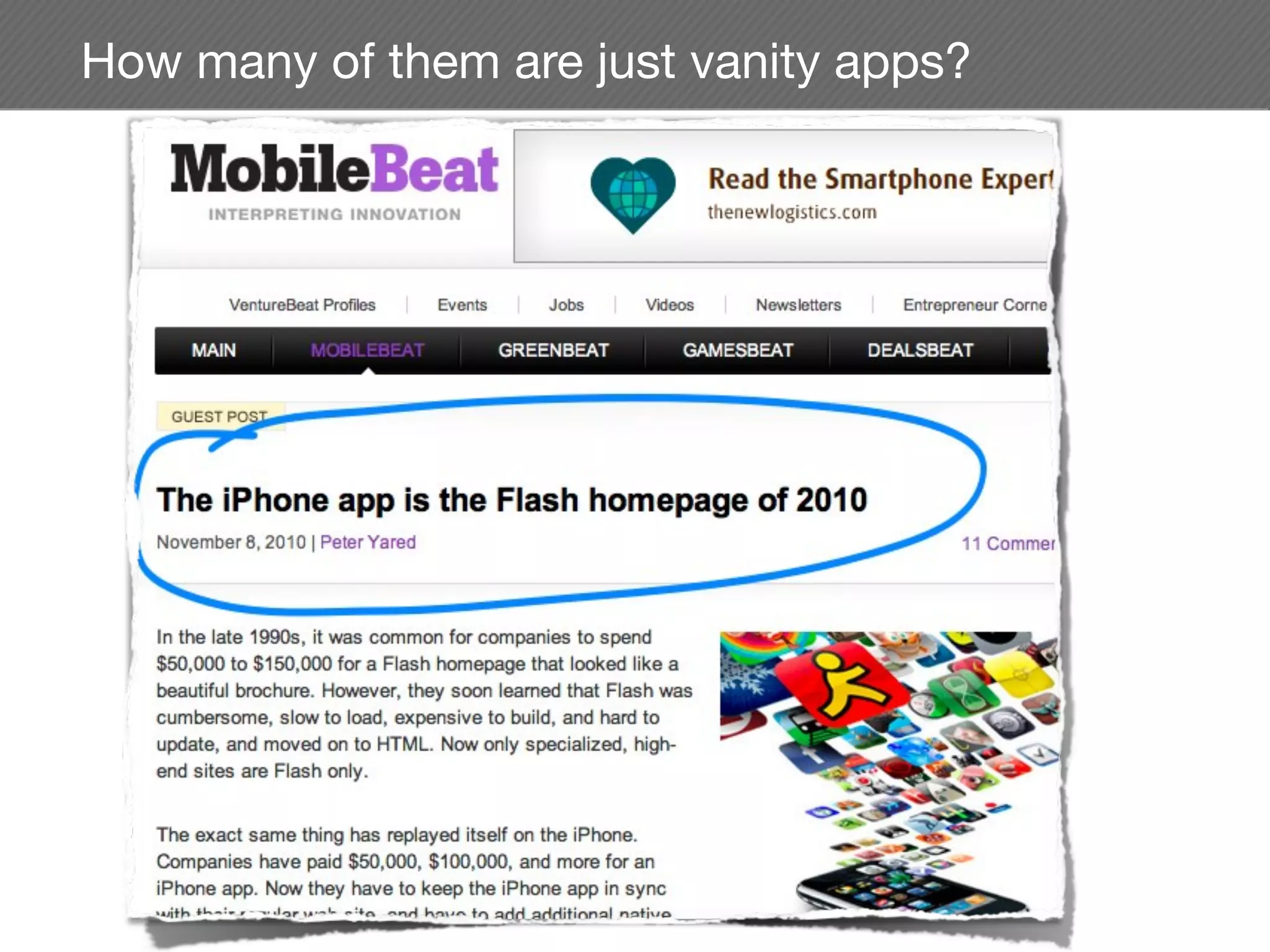 How many of them are just vanity apps?
 