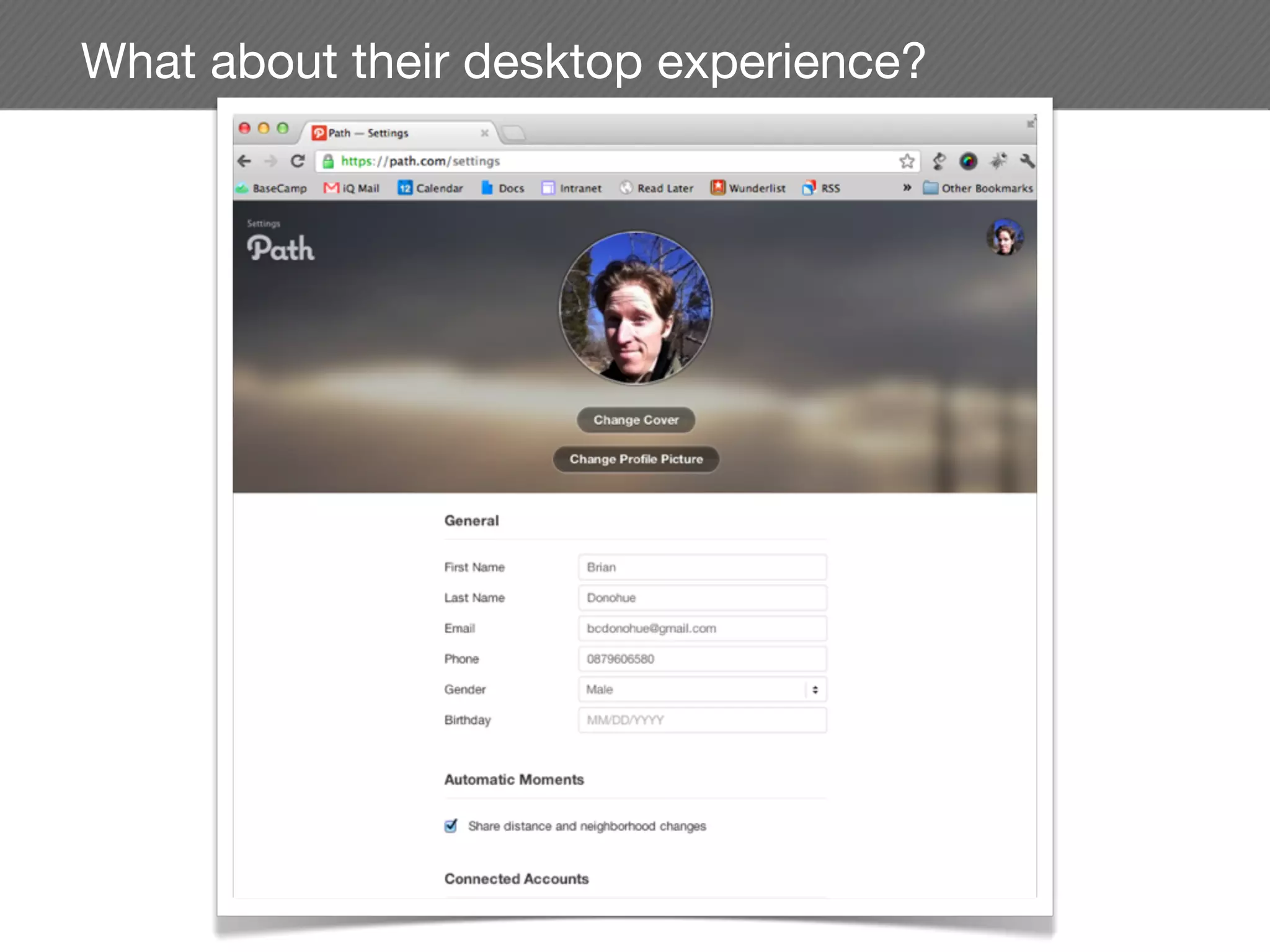 What about their desktop experience?
 