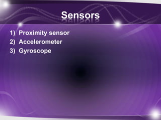 USBUSB 1.1 works at 12 MBits/sec while USB 2.0 works at 480 MBits/sec.Most phones uses now Micro-USB 2.0.USB OTG (on the go) - Enable host and device roles swapping within the connection  - Connecting flash memory to your mobile  - Supported in (N8,Galaxy S)  - Require support from system