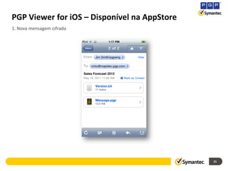 PGP Viewer for iOS – Disponível na AppStore
1. Nova mensagem cifrada




                                              21
 