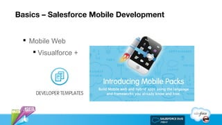 Basics – Salesforce Mobile Development
 Mobile Web
 Visualforce +
 