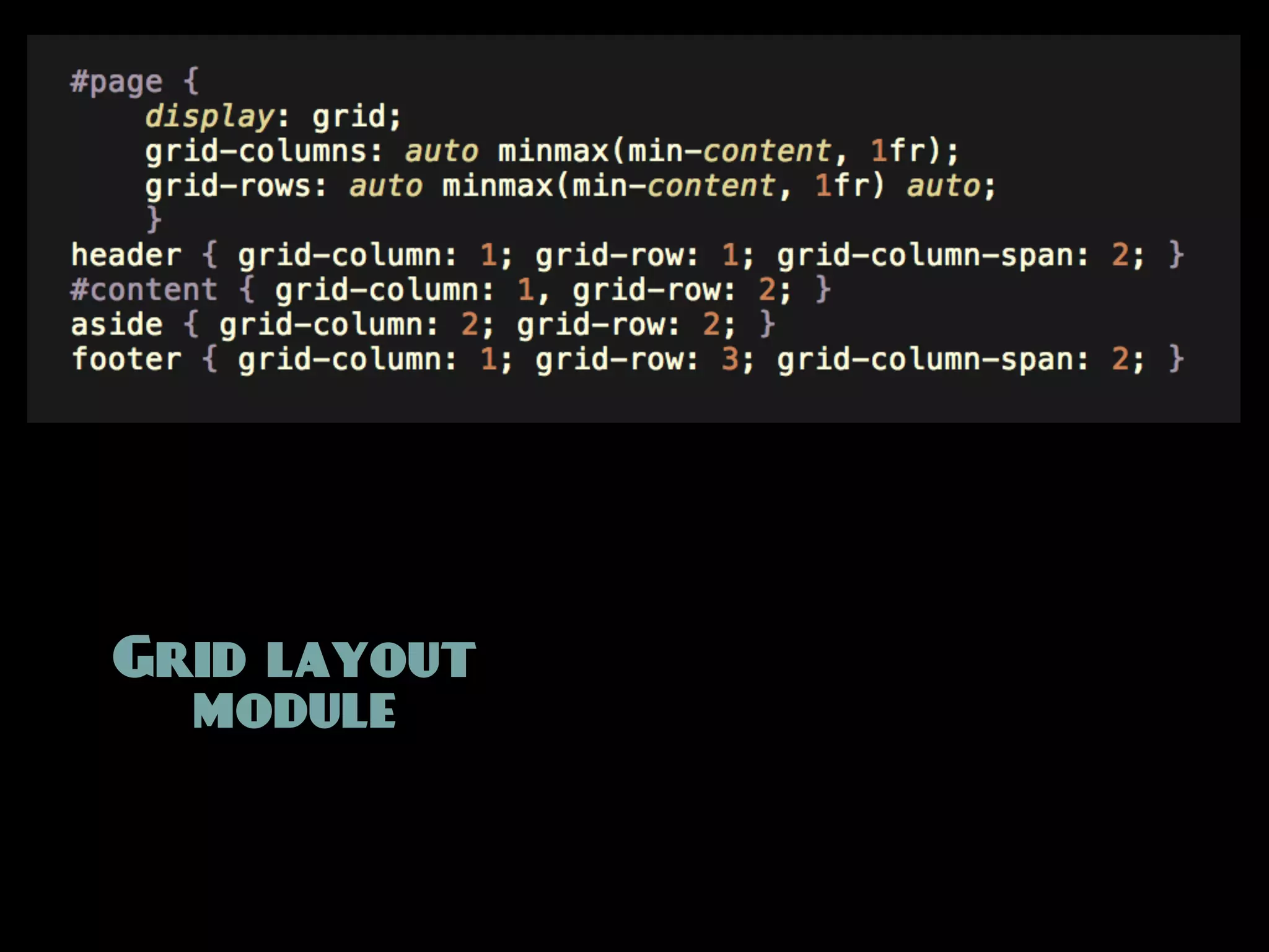 Grid layout
  module
 