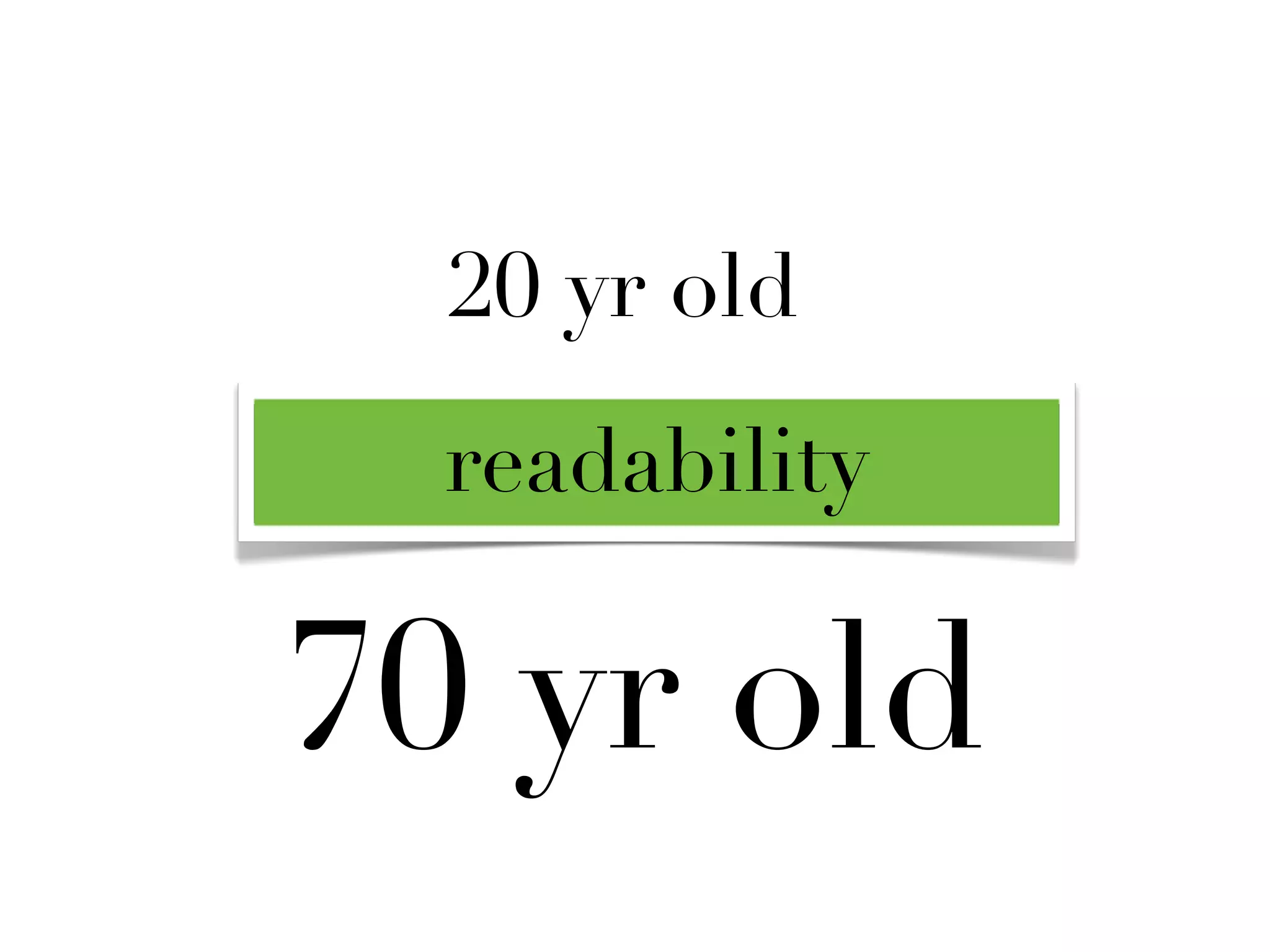 20 yr old
  readability

70 yr old
 