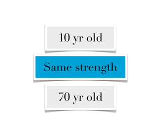 10 yr old

Same strength

  70 yr old
 