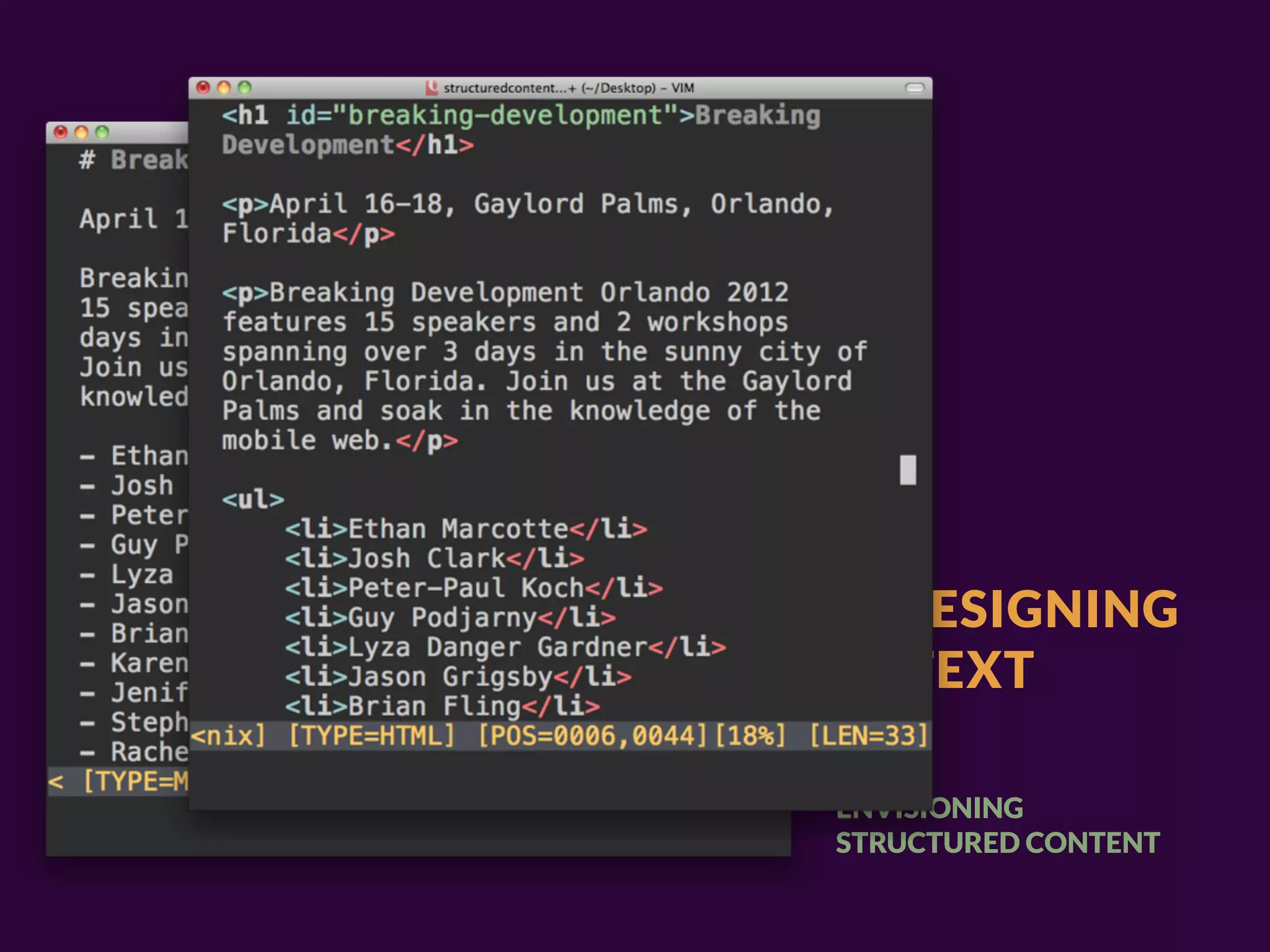 3. DESIGNING
IN TEXT

ENVISIONING
STRUCTURED CONTENT
 