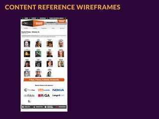 CONTENT REFERENCE WIREFRAMES
 