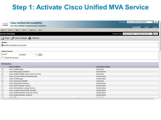 Step 1: Activate Cisco Unified MVA Service
 