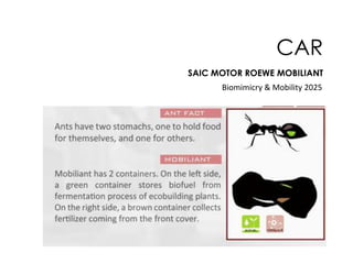 CAR
SAIC MOTOR ROEWE MOBILIANT
Biomimicry & Mobility 2025

 