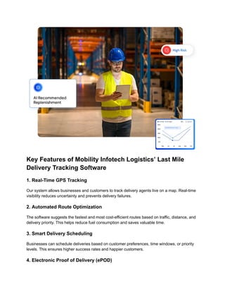Last Mile Delivery Tracking Software | Mobility Infotech Logistics | PDF