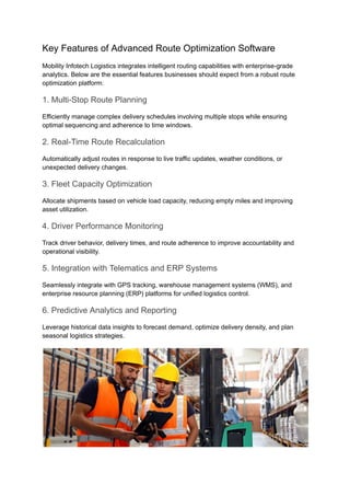 Key System Routes Route Optimization Software | Mobility Infotech Logistics Fleet ...