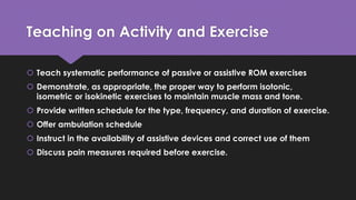 Portability Exercise Sample Mobility and Exercise lecture in nursing | PDF