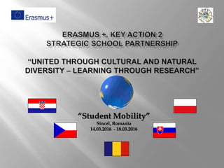 “Student Mobility”
Sîncel, Romania
14.03.2016 - 18.03.2016
 