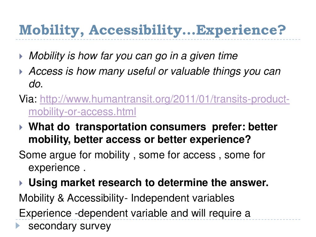 Mobility v accessibility1